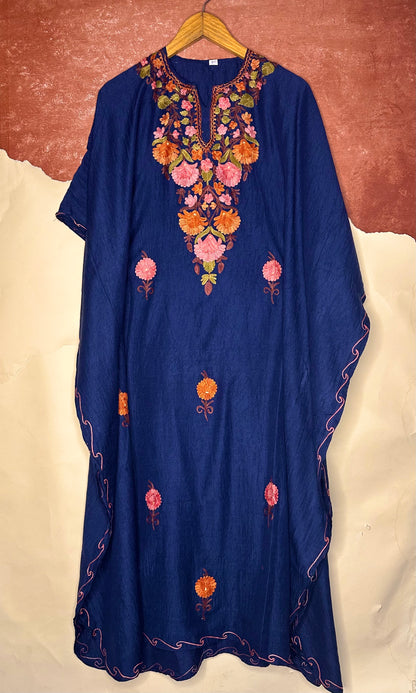 Navy Blossom Cotton Kaftan