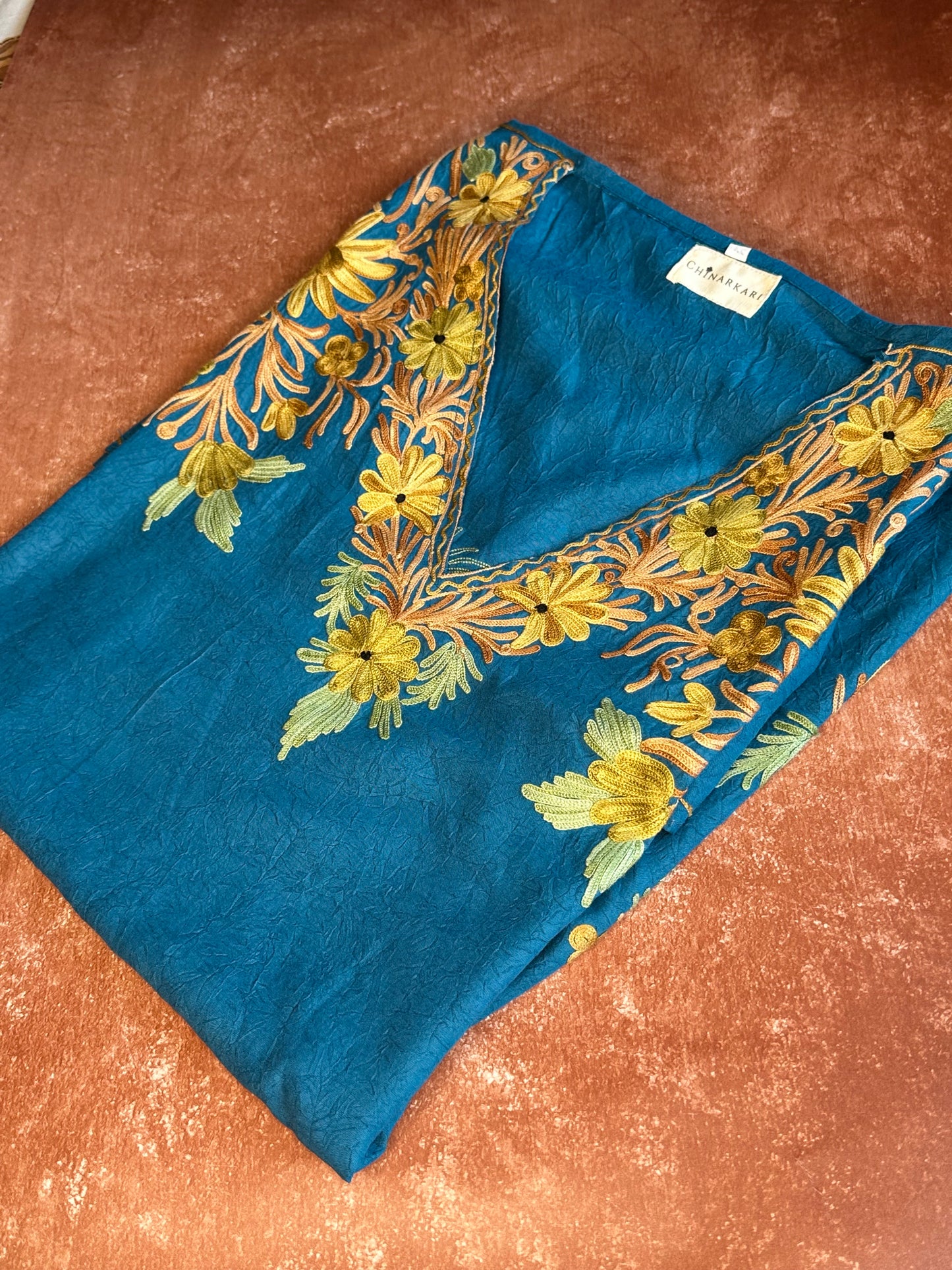 Teal Blossom Cotton Kaftan