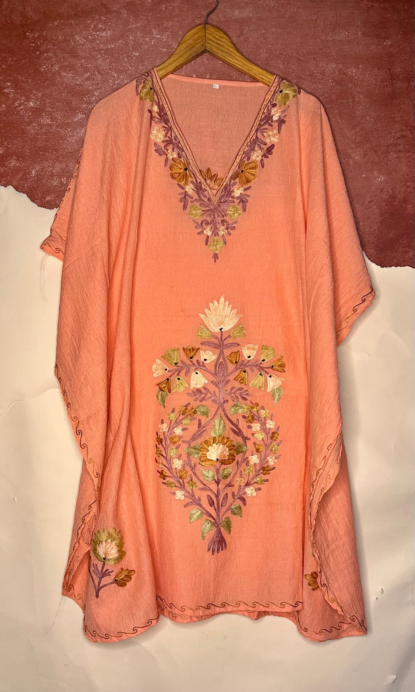 Peach Beige Cotton Kaftan