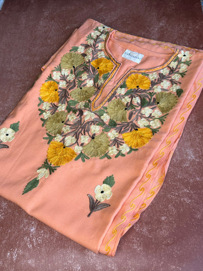 Peach floral cotton Kaftan