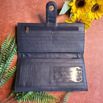 Prussian Blue Chinar Clutch