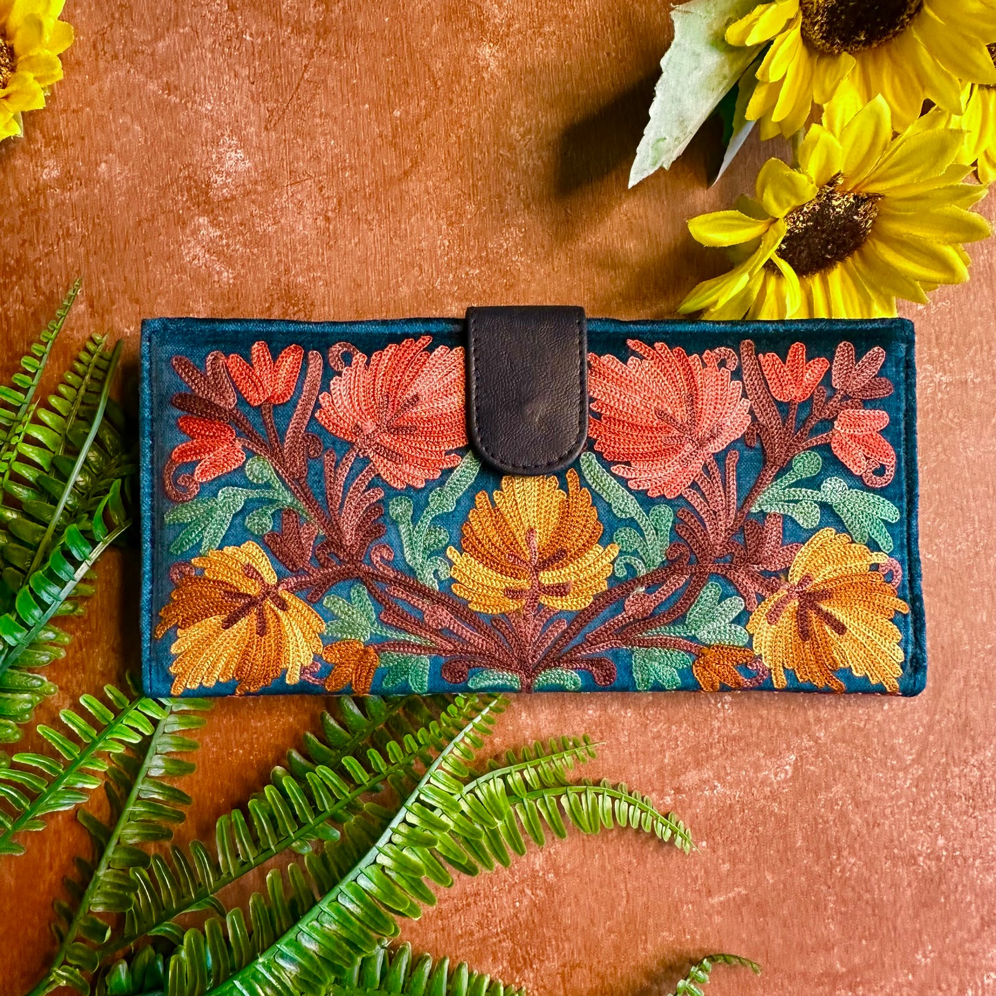 Prussian Blue Chinar Clutch