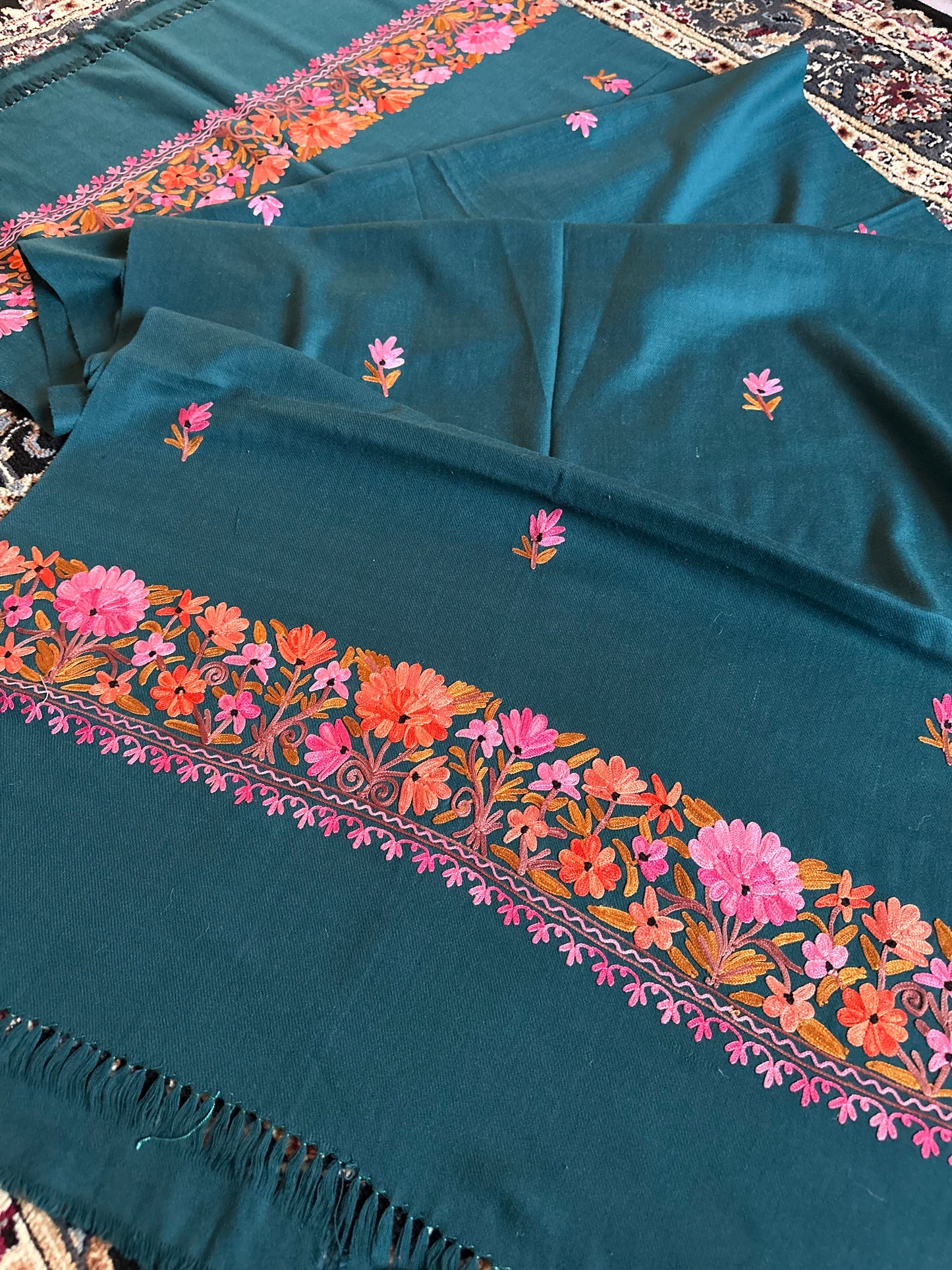 Gul Deep Turquoise Toosha Shawl