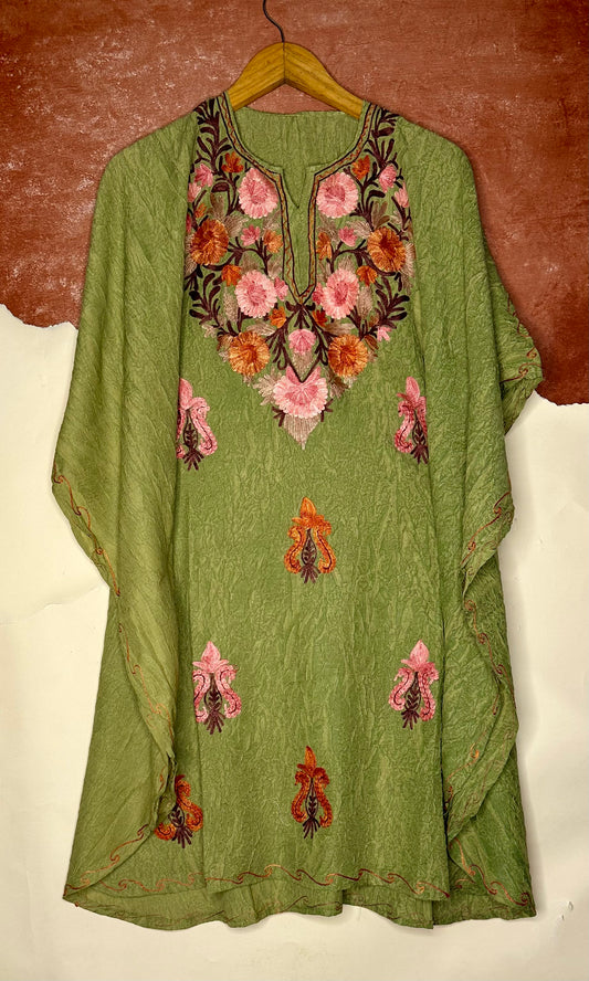 Olive floral cotton Kaftan