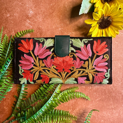 Black Floral Clutch