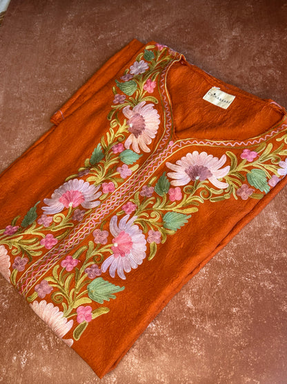 Rust Orange Cotton kaftan