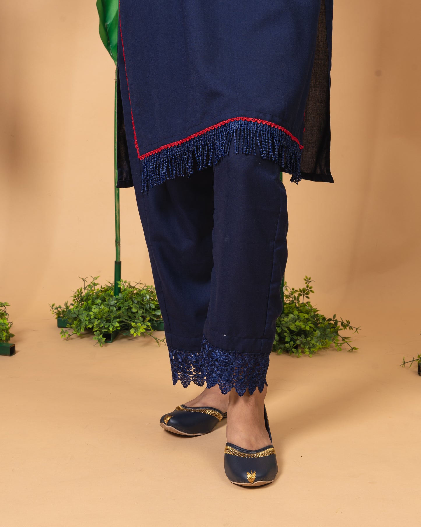 Bagh Navy Cotton Suit Set