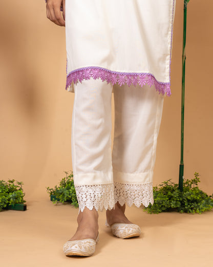 Bagh White Cotton Suit Set