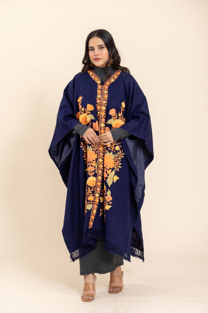 Gul Navy Cape Shawl