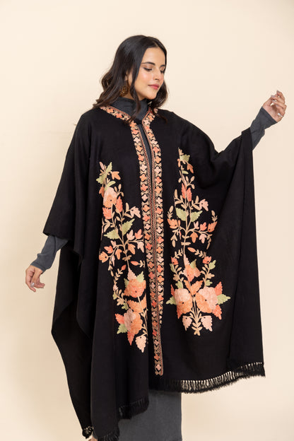 Gul Black Cape Shawl