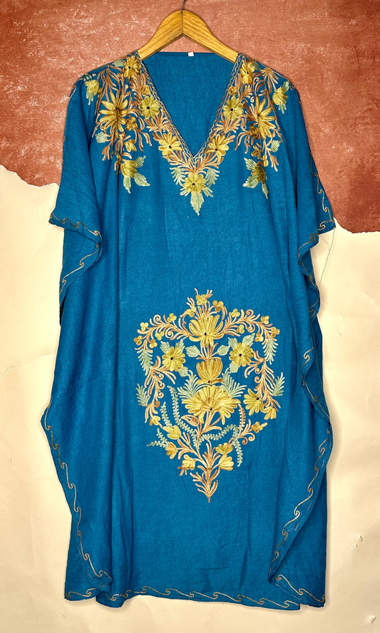 Teal Blossom Cotton Kaftan