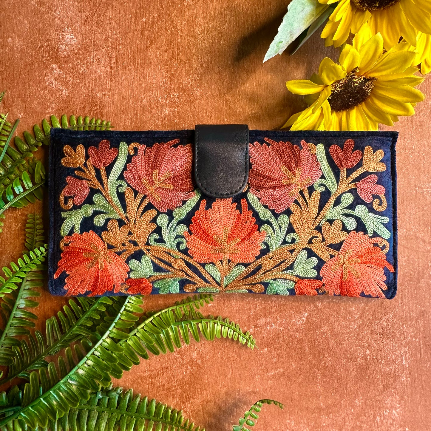 Navy Chinar Clutch