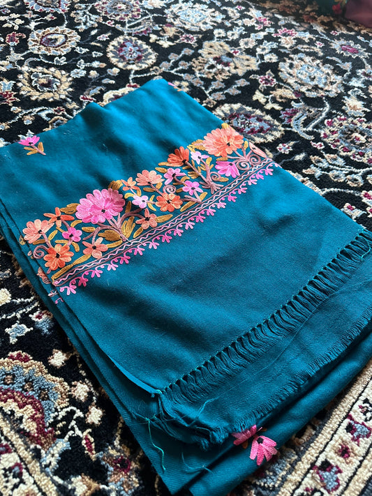 Gul Deep Turquoise Toosha Shawl