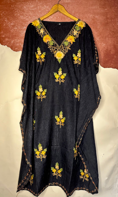 Black and yellow cotton Kaftan