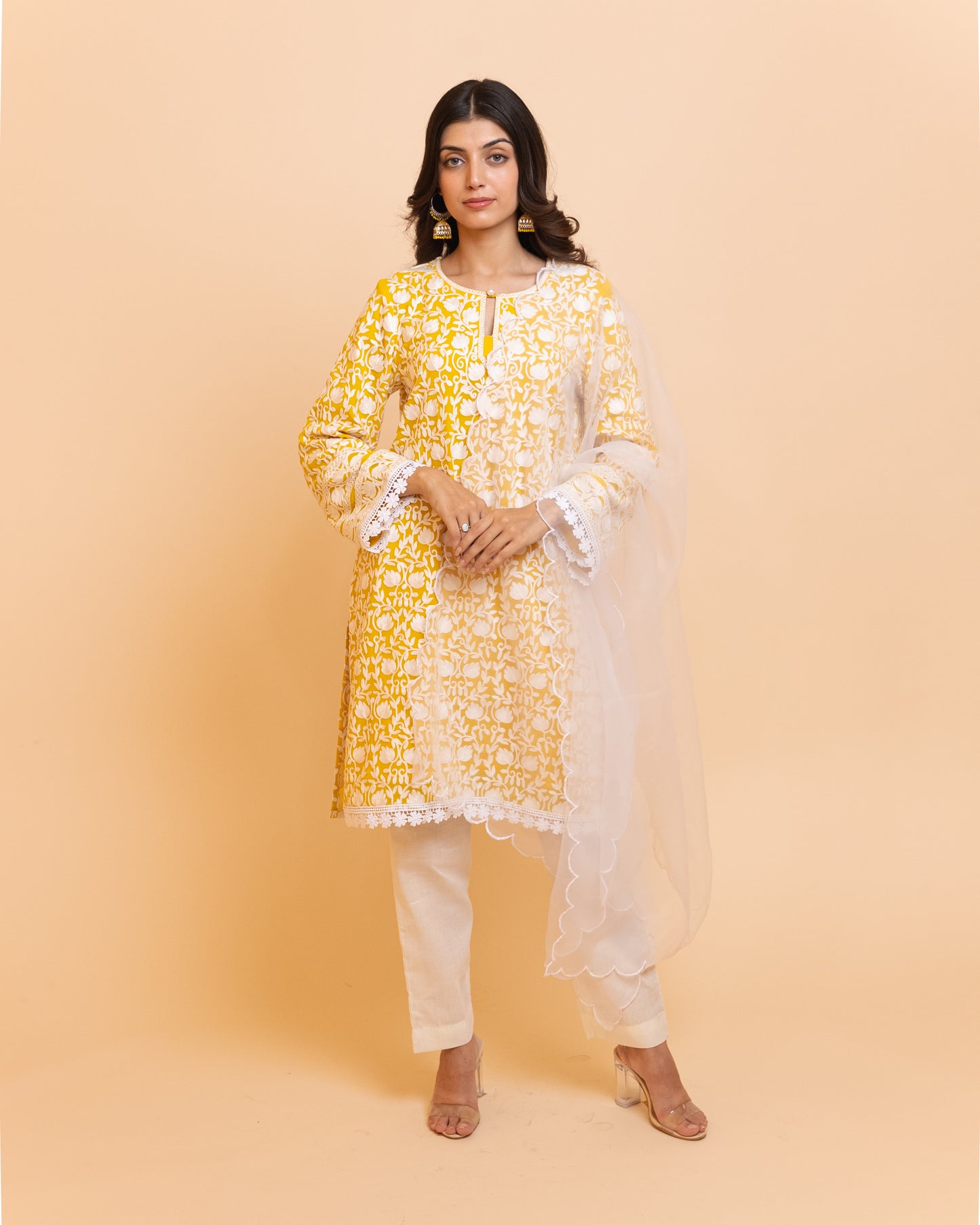 Urooj Yellow Georgette Suit Set of 3