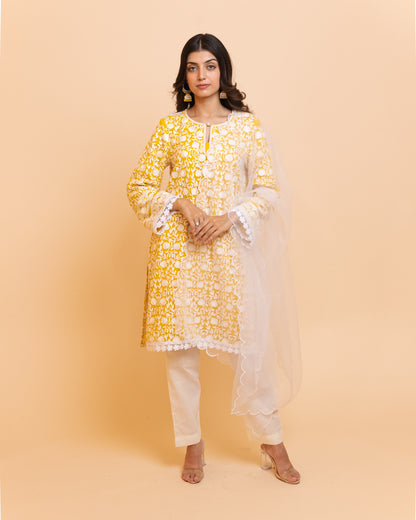 Urooj Yellow Georgette Suit Set of 3