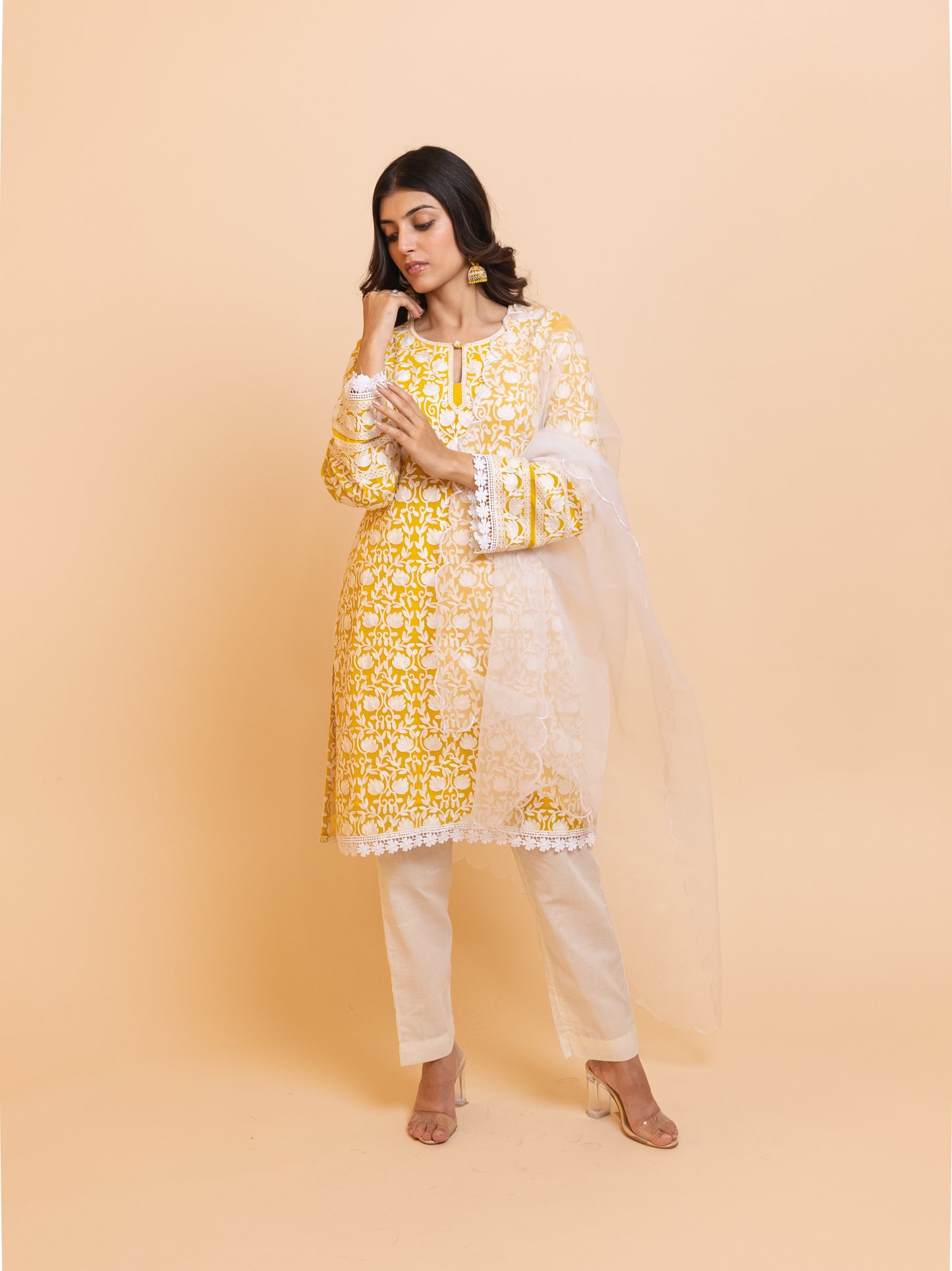 Urooj Yellow Georgette Suit Set of 3