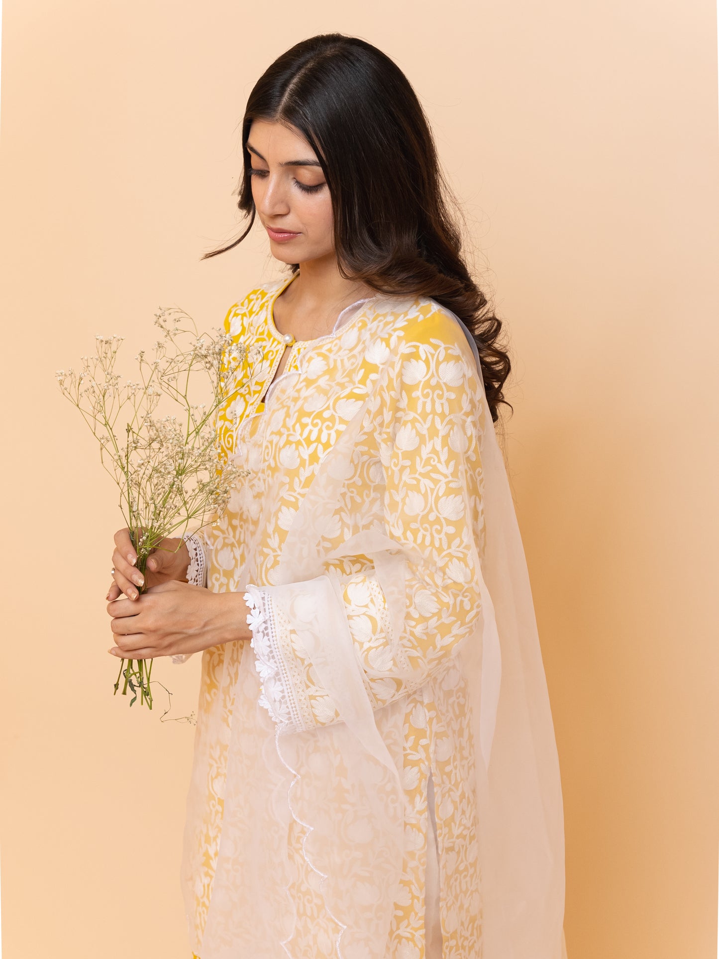 Urooj Yellow Georgette Suit Set of 3